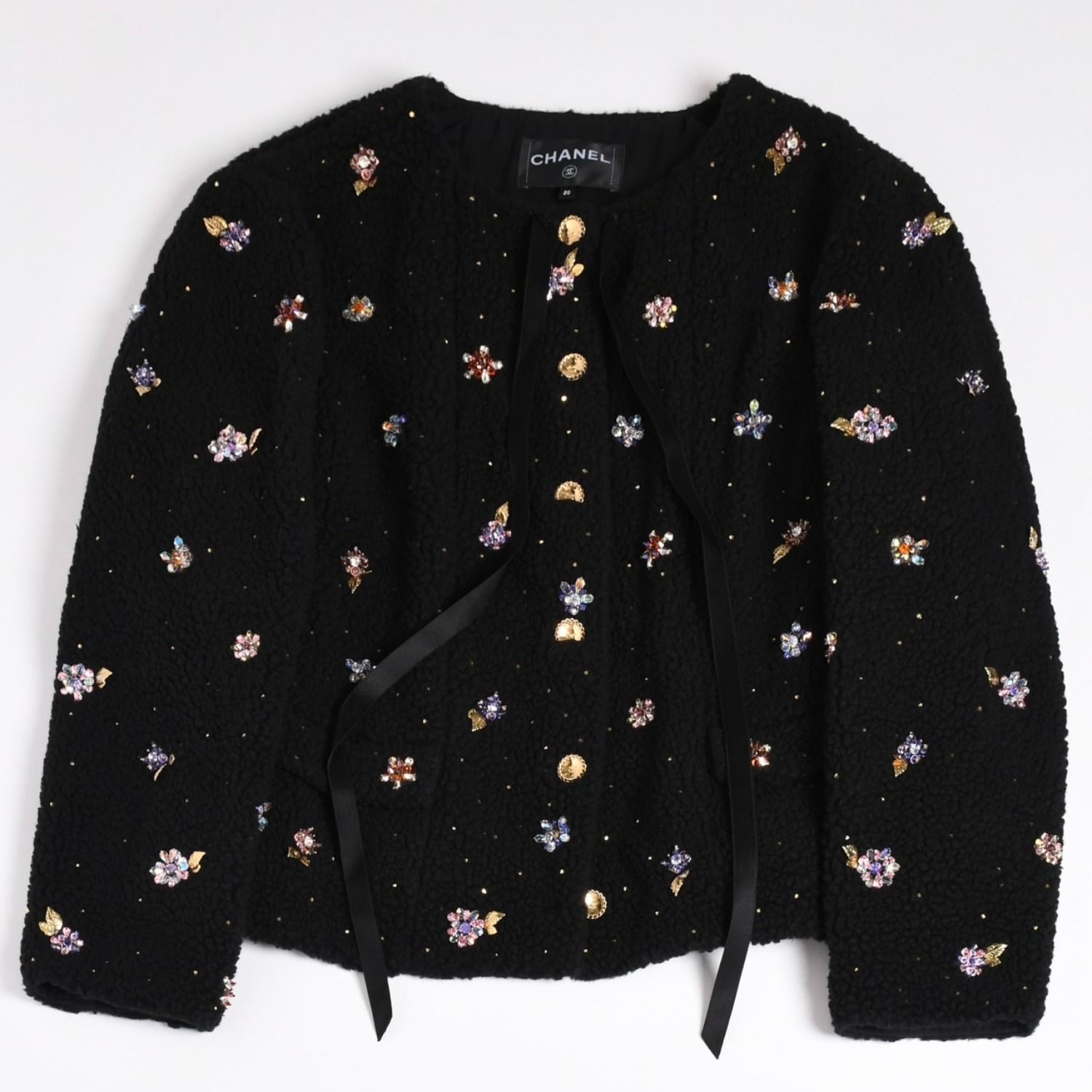 極美品 CHANEL シャネル ファンシーツイード エンブロイダリー