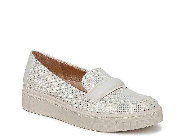 ライフストライド レディース シューズ スリッポン・ローファー LifeStride Geneva Chop Wedge SlipOn White ホワイト