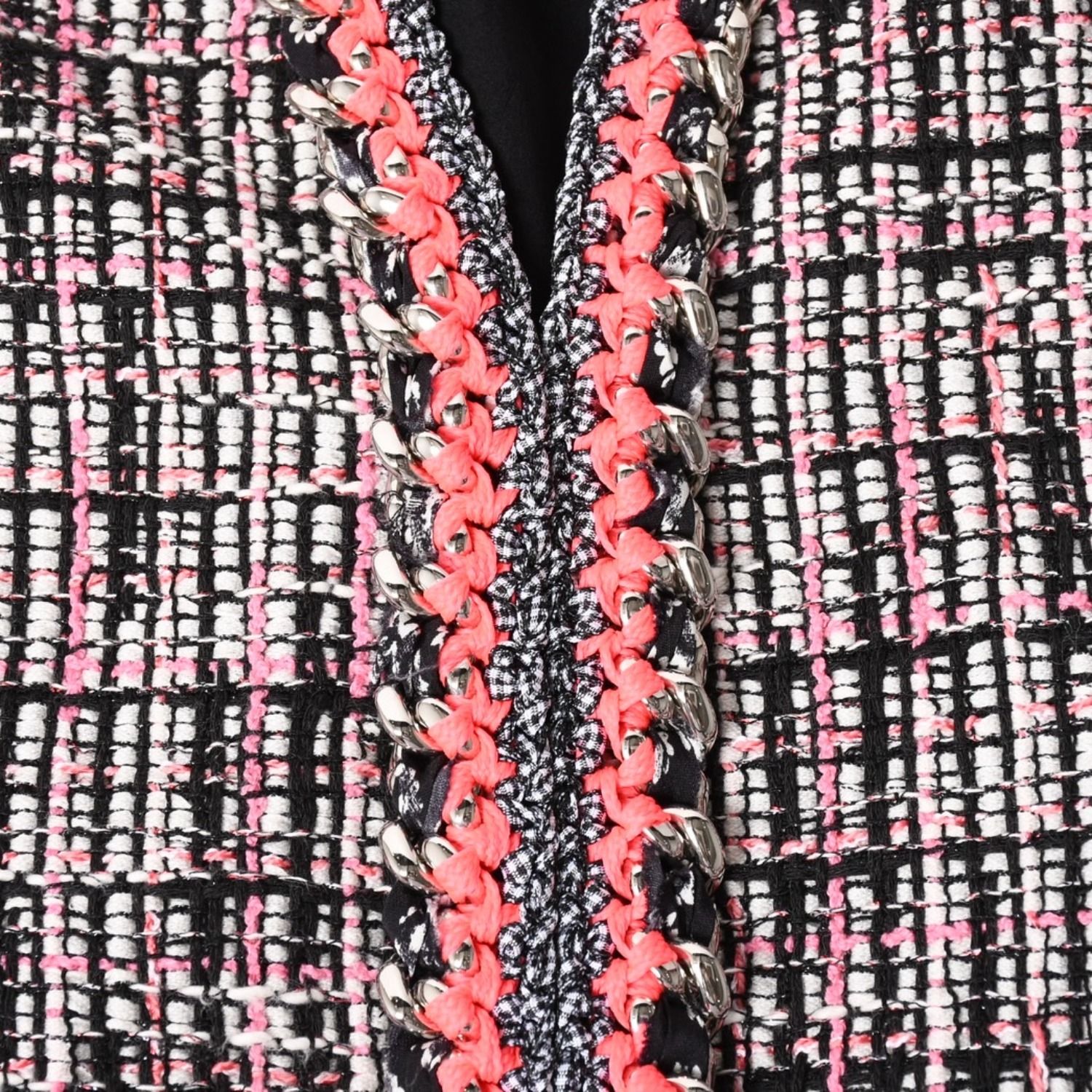 極美品 CHANEL シャネル ファンシーツイード ノーカラージャケット