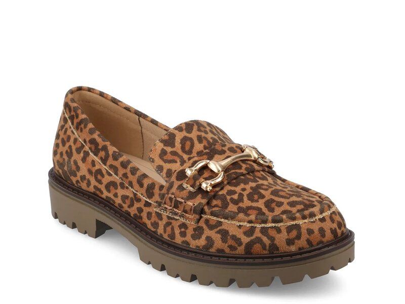 ジャーニー レディース シューズ スリッポン・ローファー Journee Jessamey Loafer Light Brown Leopard Print Fabric ブラウン