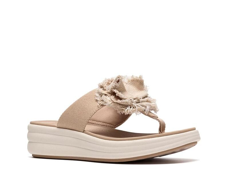 クラークス レディース シューズ サンダル Clarks Cloudsteppers Drift Rose Wedge Sandal Taupe トープ