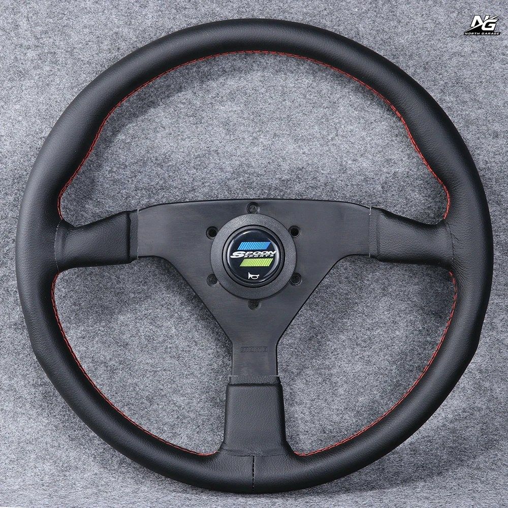14インチ/350mm モンテカルロ スポーク レザー ドリフト スポーツ ステアリングホイール スプーンスポーツ