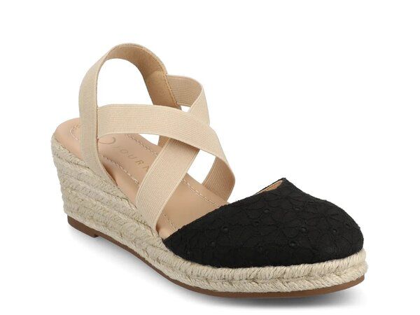 ジャーニー レディース シューズ サンダル Journee Ashlee Espadrille Wedge Sandal Black ブラック