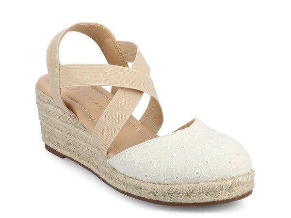 ジャーニー レディース シューズ サンダル Journee Ashlee Espadrille Wedge Sandal White ホワイト