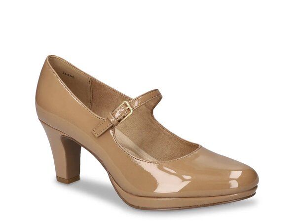 イージーストリート レディース シューズ パンプス Easy Street Zest Mary Jane Pump Beige Patent ベージュ