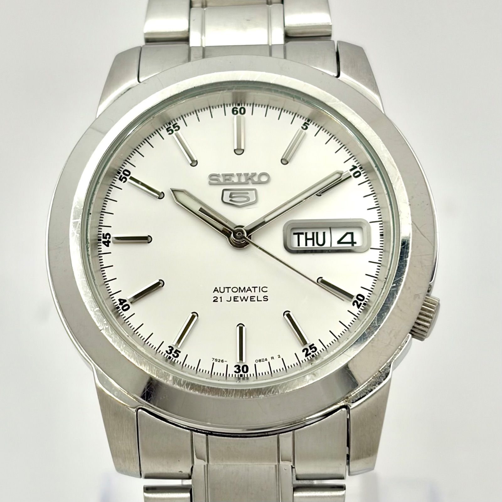 稼働】SEIKO5 セイコー5 機械式 自動巻き シルバー デイデイト メンズ