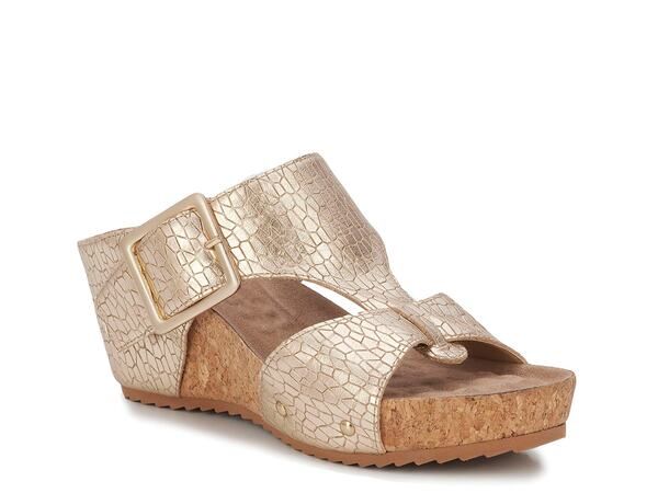 ロスハンマーソン レディース シューズ サンダル Ros Hommerson Thea Wedge Sandal Gold Crinkle Leather ゴールド