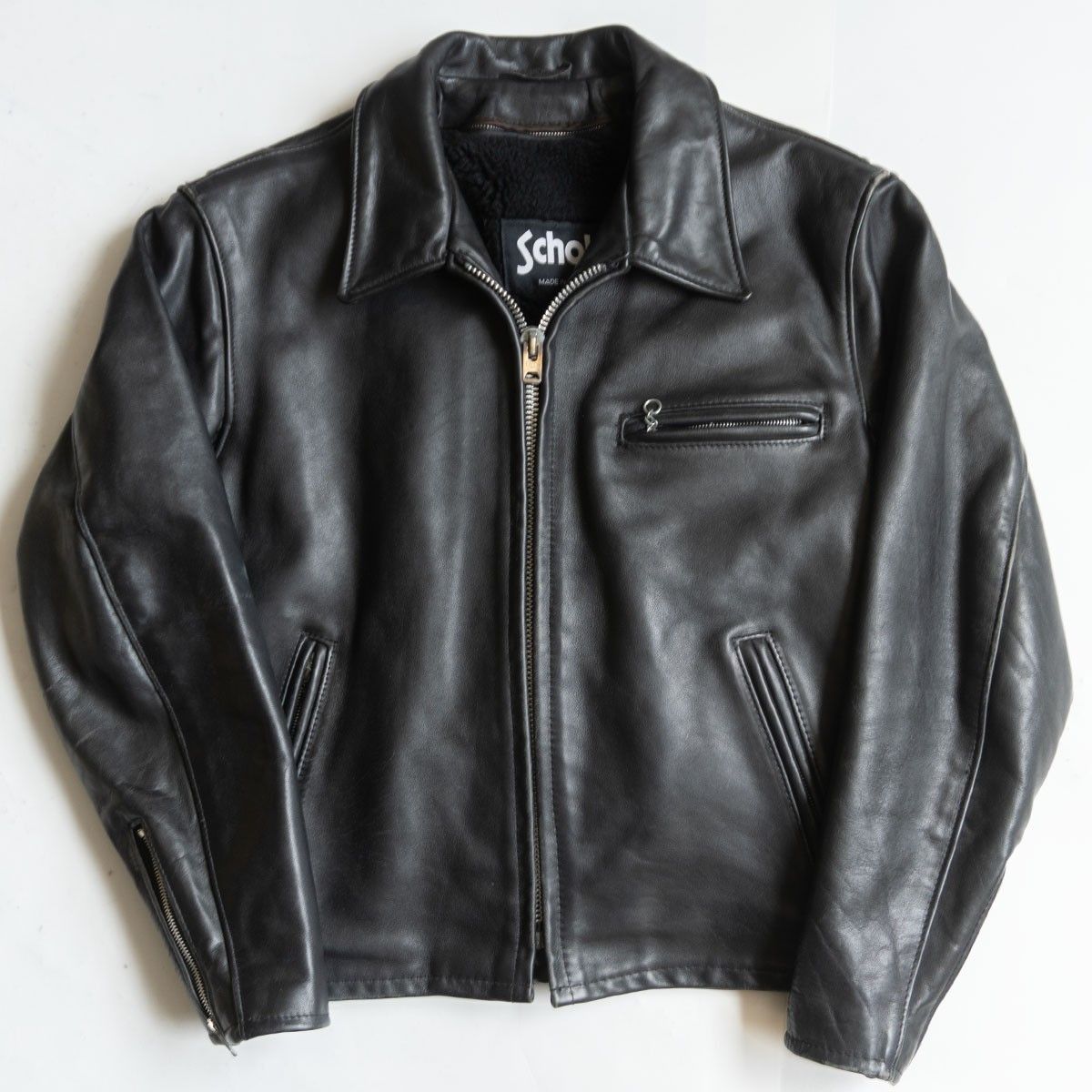 美品】SCHOTT【642/シングルライダースジャケット】40 襟 レザー