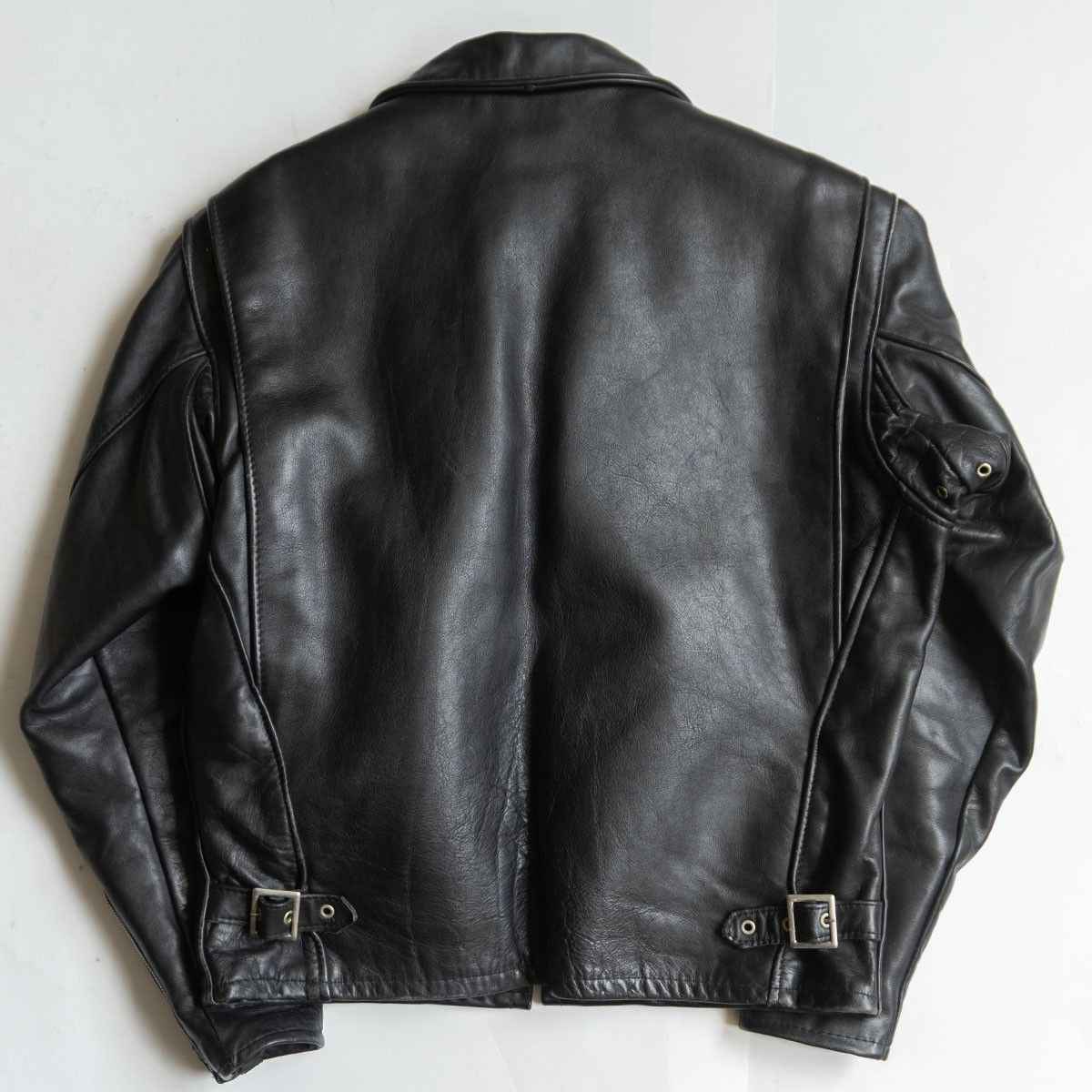 Schott レザーライダースジャケット シングル 42 黒 美品】SCHOTT【642/シングルライダースジャケット】40 襟 レザー