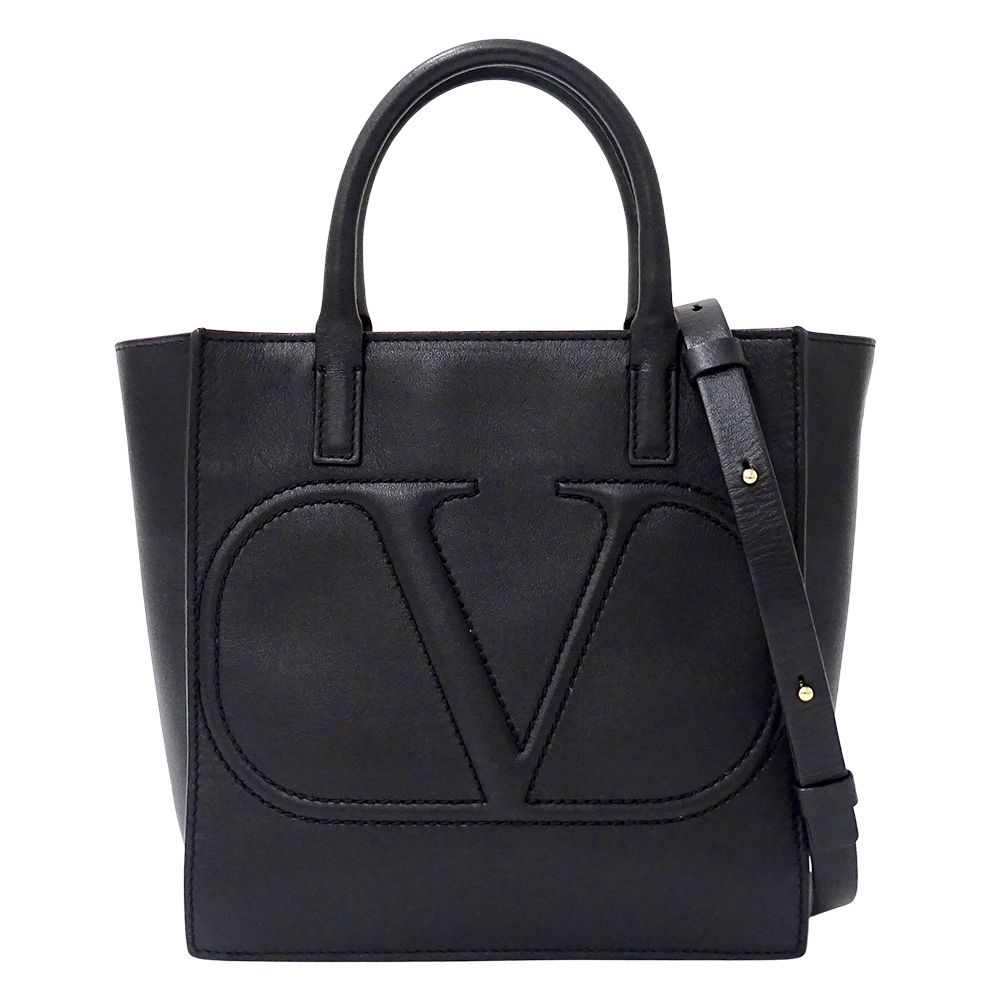 ヴァレンティノ・ガラヴァーニ Valentino Garavani バッグ レディース ブランド ハンドバッグ ショルダーバッグ 2way レザー ブラック 黒 ロゴ おしゃれ 【中古】
