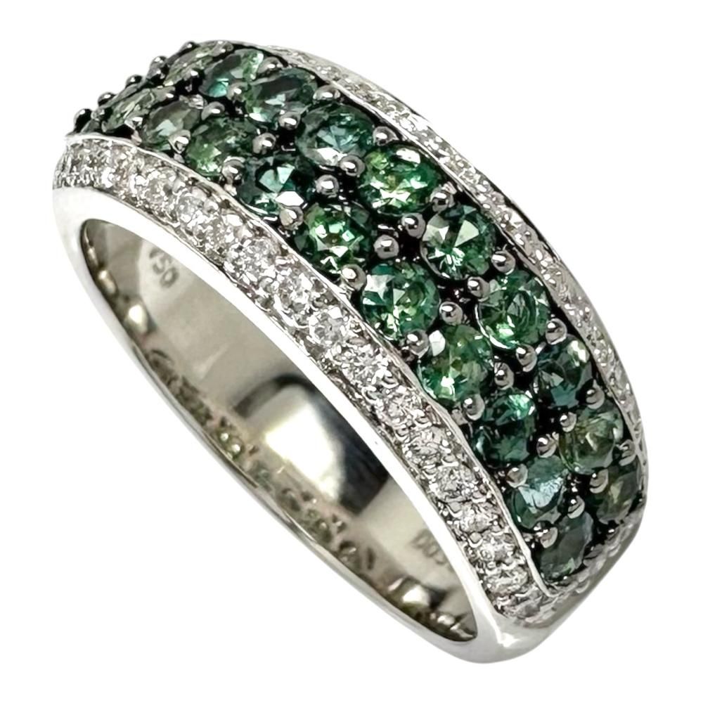 10.5号 アレキサンドライト 計1.02ct ダイヤモンド 計0.30ct リング・指輪 K18WGホワイトゴールド 18金 6.5g レディース 【中古】【真子質店】【NN】