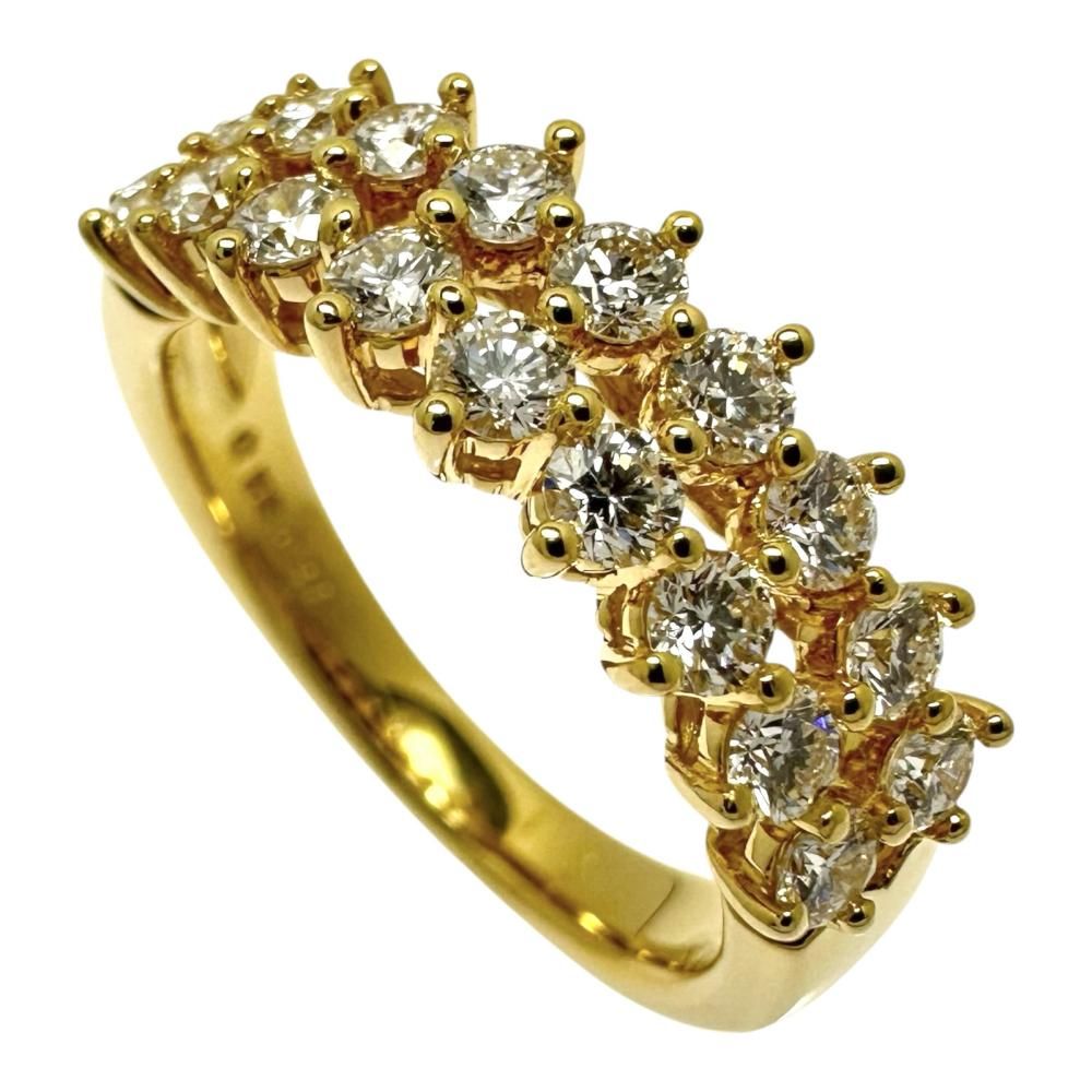 12.5号 【HOSHInoSUNA/星の砂】ダイヤモンド 計0.87ct リング・指輪 K18ゴールド 18金 5.3g レディース 【中古】【真子質店】【NN】