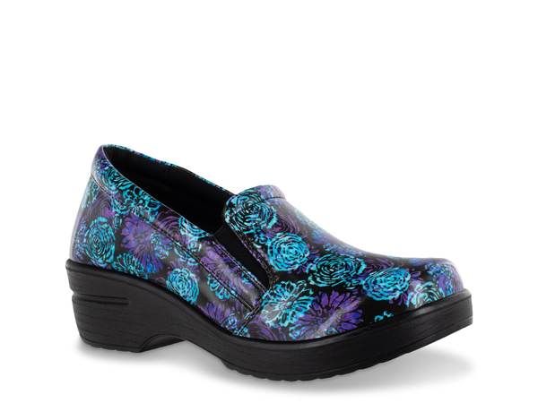 イージーストリート レディース シューズ スリッポン・ローファー Easy Works by Easy Street Leeza Work SlipOn BlackMulticolor Floral