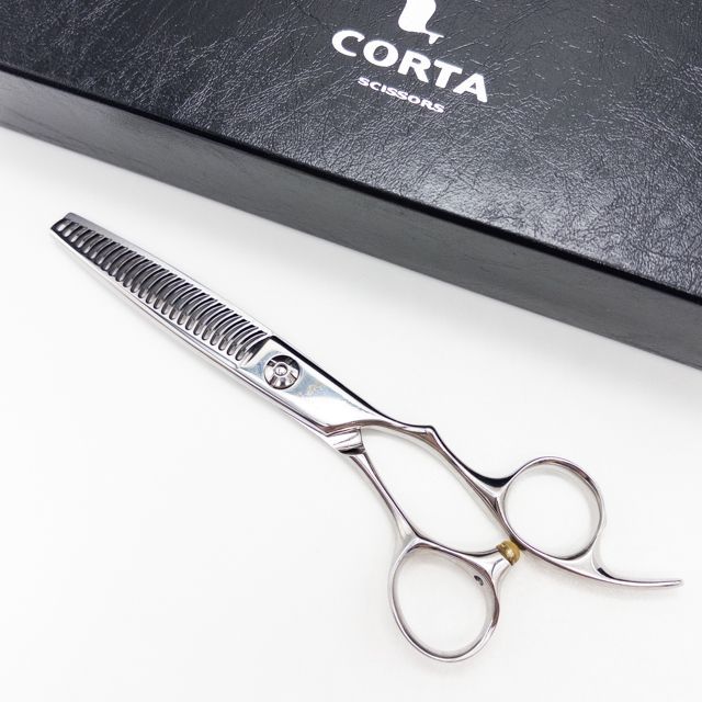 【コルタCORTA】25GOY オフセット シザー セニング 美容ハサミ すきばさみ 美容師 理容師 約25～30% 右利き 6インチ 中古 sc3312