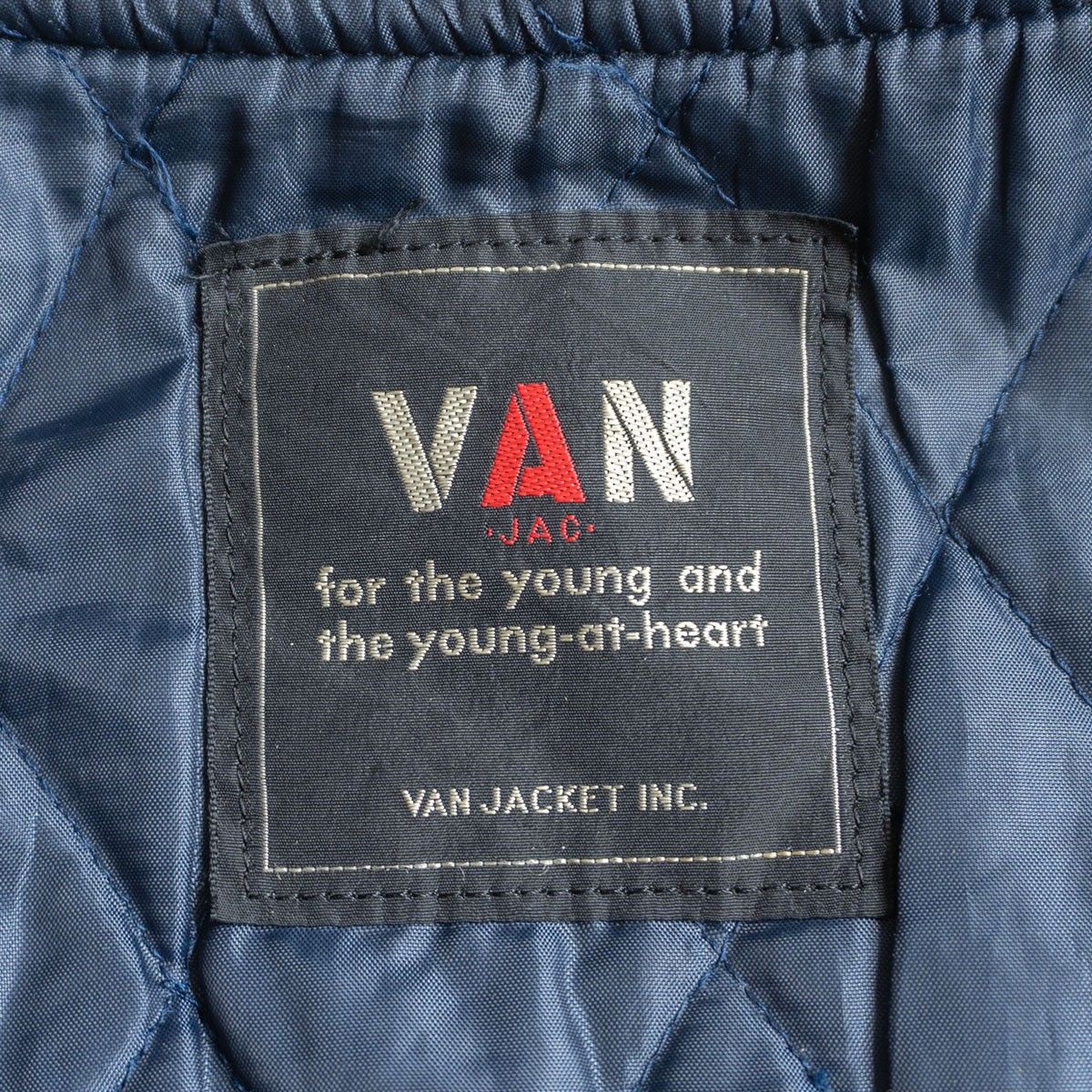 雰囲気抜群】 VAN JAC 【袖レザー スタジャン】L ヴァン ワッペン
