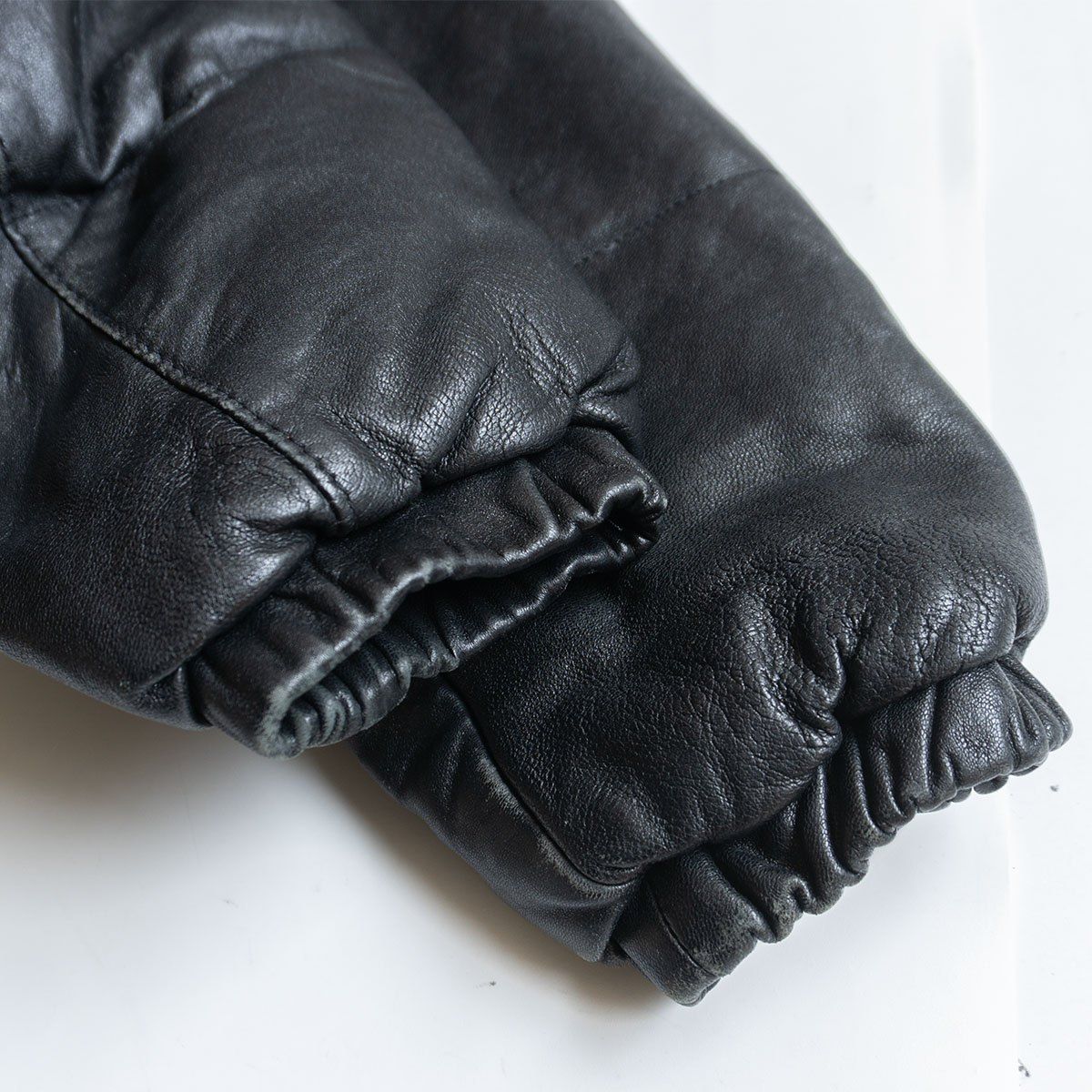 雰囲気抜群】SCHOTT【214D/レザーダウンジャケット】36 ブラック