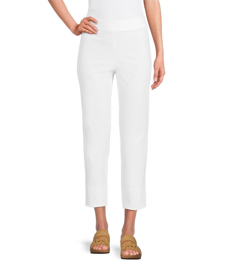 エイリーンフィッシャー レディース ボトムス カジュアルパンツ クレープ パンツ Eileen Fisher Stretch Crepe Flat Front Crop Pants White ホワイ