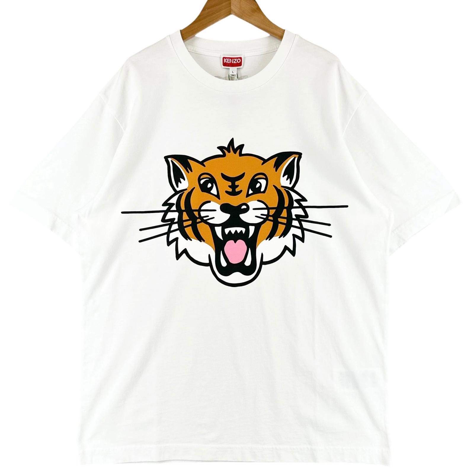 未使用品 KENZO ケンゾー Happy Tiger 春夏 SS 半袖Tシャツ コットン ホワイト メンズ L【古着】【中古】【送料無料】