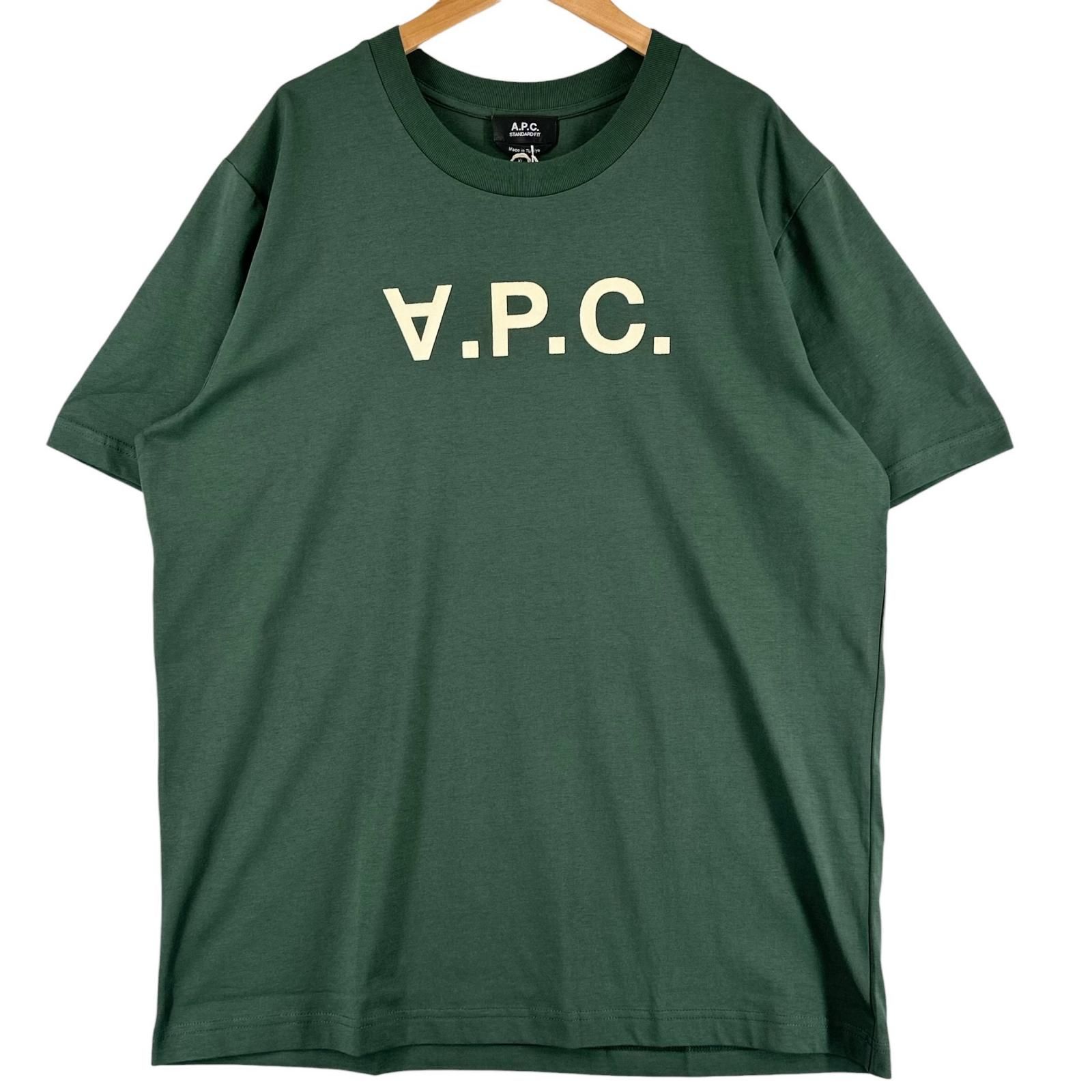 未使用品 A.P.C. アーペーセー Standard Grand VPC ブランドロゴ 春夏 SS 半袖Tシャツ コットン グリーン メンズ XL【古着】【中古】【送料無料】