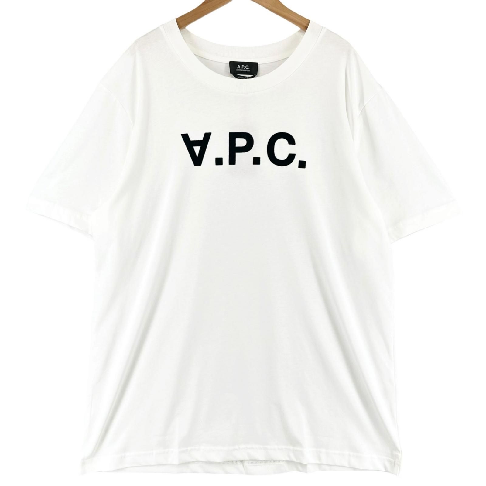 未使用品 A.P.C. アーペーセー Standard Grand VPC ブランドロゴ 春夏 SS 半袖Tシャツ コットン ホワイト メンズ XL【古着】【中古】【送料無料】