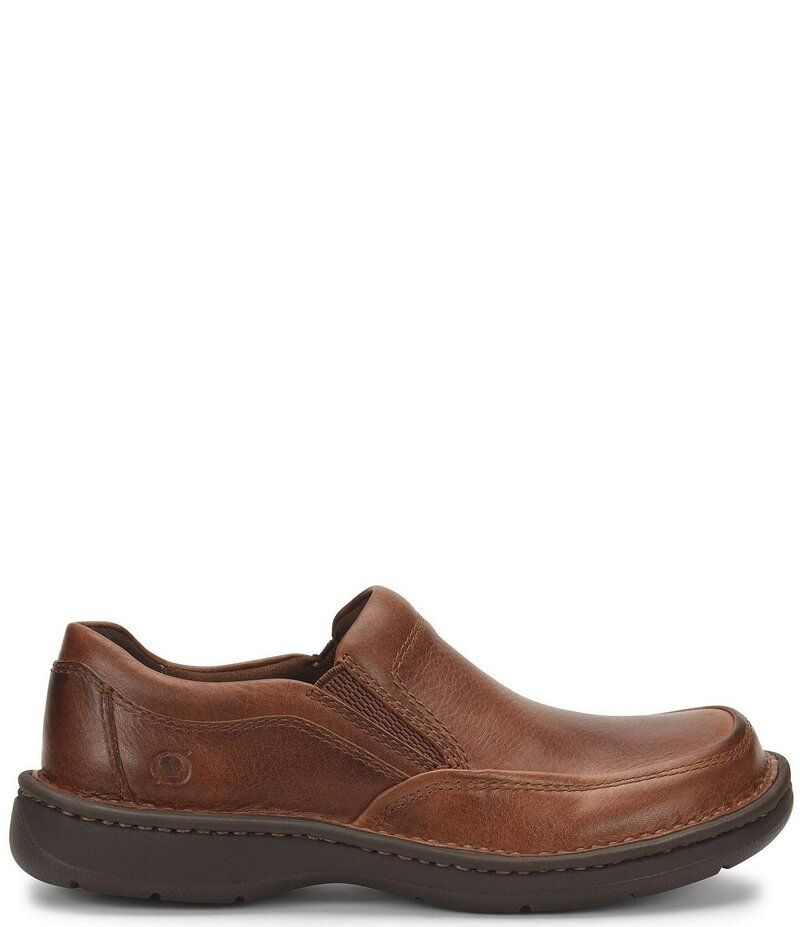 ボーン メンズ シューズ スリッポン・ローファー レザー Born Mens Blast III Leather SlipOns Dark Tan タン