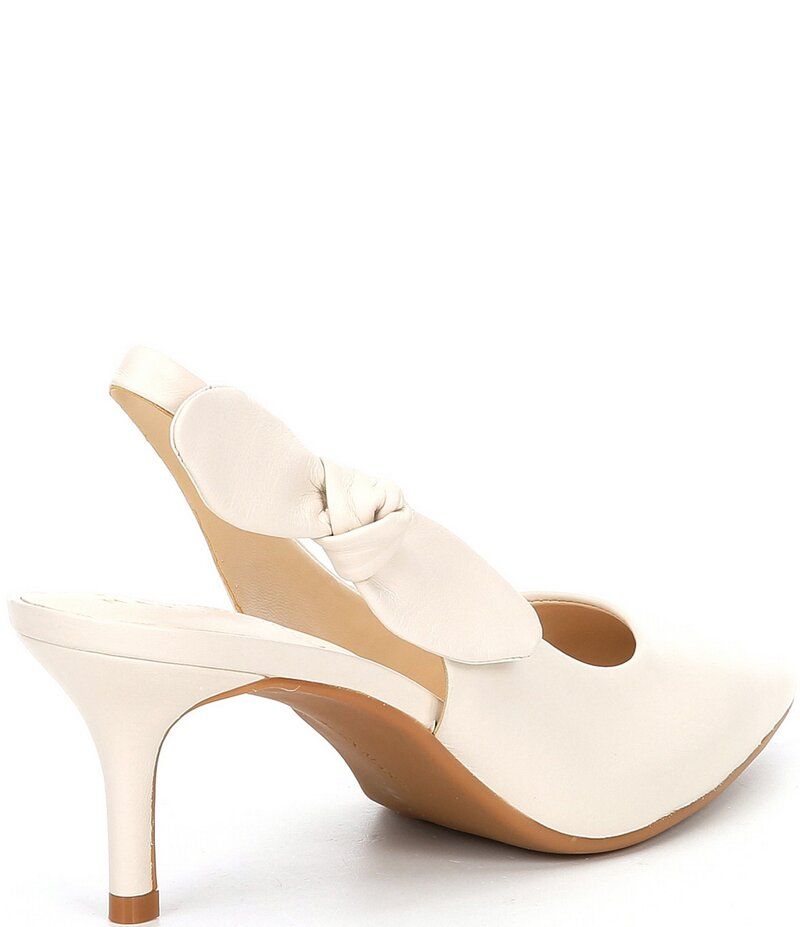 アレックスマリー レディース シューズ ヒール レザー Alex Marie Aaileen Bow Leather Slingback Pumps Vanilla