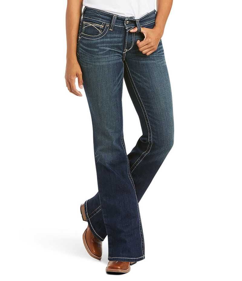 アリアト レディース ボトムス デニムパンツ スリムフィット ブーツ ジーンズ Ariat Slim Fit Boot Leg Mid Rise Real Riding Jeans Indigo イン