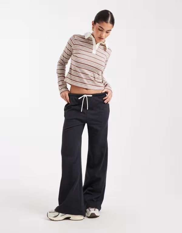 コットンオン レディース ボトムス カジュアルパンツ ワイドレッグ パンツ スウェットパンツ フリース Cotton On classic fleece wide leg sweatpants Bla