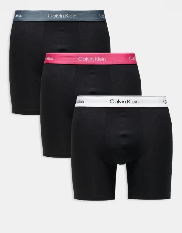カルバンクライン メンズ アンダーウェア ボクサーパンツ コットン Calvin Klein Icon Cotton Stretch 3 pack boxer briefs with pinkblue