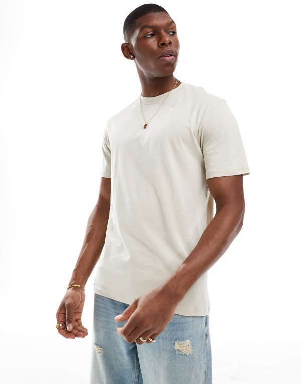 オンリーアンドサンズ メンズ トップス Tシャツ スリムフィット シャツ ONLY SONS slim fit tshirt Pelican ベージュ