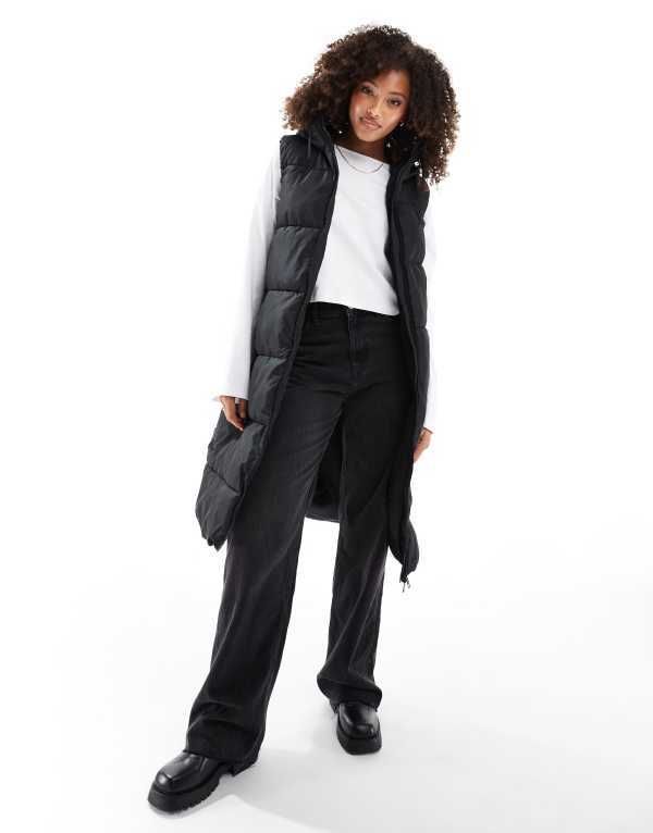 ヴェロモーダ レディース トップス タンクトップ ベスト Vero Moda padded longline vest Black ブラック