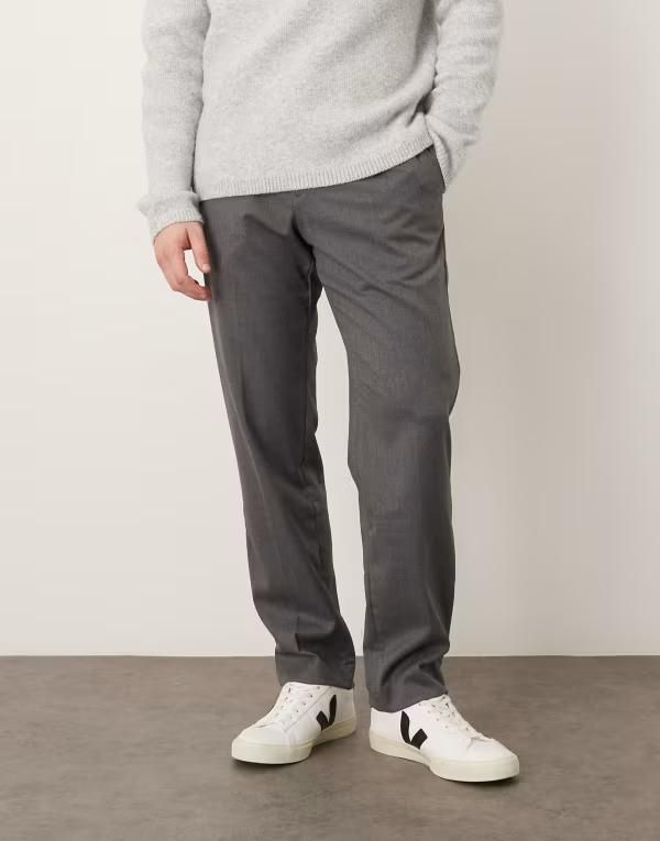 マンゴ メンズ ボトムス カジュアルパンツ Mango classic tailored pants Gray グレー