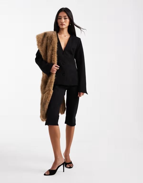 オブジェクト レディース アウター ジャケット・ブルゾン ウエストマーク ブレザー Object stretch tailored cinched waist blazer Black ブラック