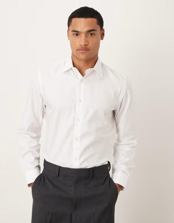 セレクテッドオム メンズ トップス シャツ Selected Homme slim poplin shirt Bright White ホワイト