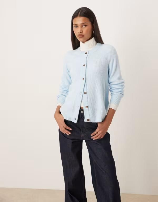 ヴィラ レディース アウター カーディガン ニット Vila knit cardigan in heathered light Nantucket ブルー