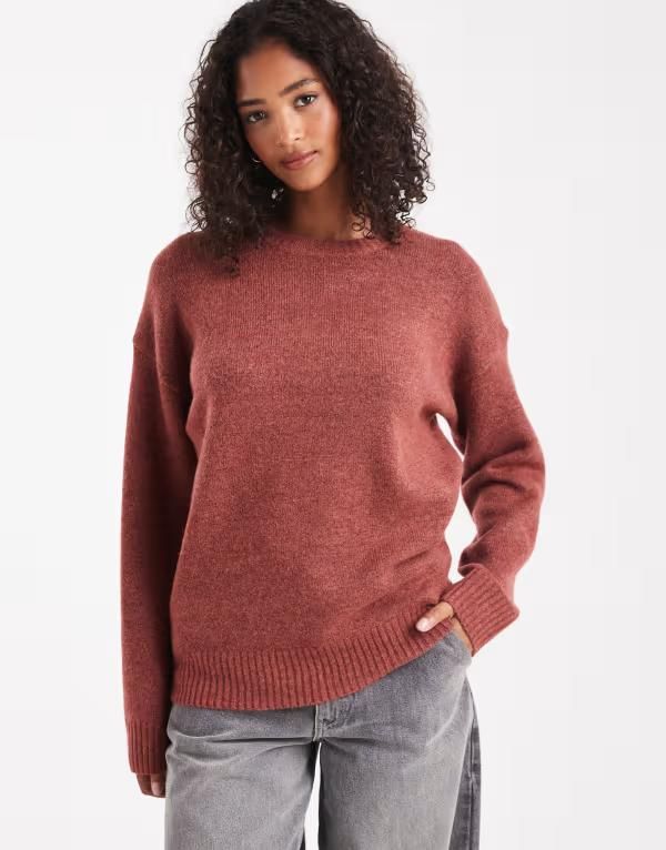 コットンオン レディース アウター ニット・セーター クルーネック セーター Cotton On luxe crew neck sweater in rusty clay RUSTY CLAY