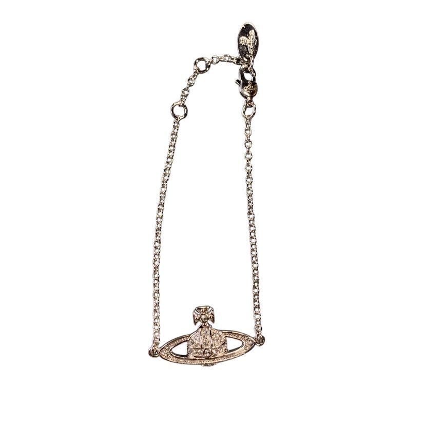 ♪4449 Vivienne Westwood ミニバスレリーフブレスレット 中古美品 ストーン装飾付き