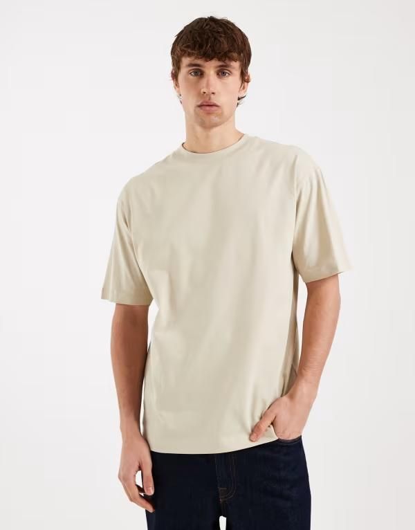 エイソス メンズ トップス Tシャツ ASOS DESIGN Essentials relaxed Tshirt Pelican ベージュ