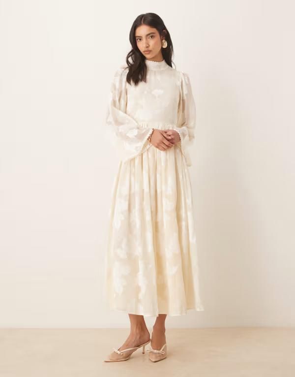 シスタージュン レディース トップス ワンピース ミディ Sister Jane Dandelion midi dress in cream クリーム