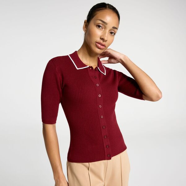 ウォルターヘーゲン レディース アウター ニット・セーター ポロシャツ Walter Hagen Womens Fashion Short Sleeve Sweater Golf Polo Deep