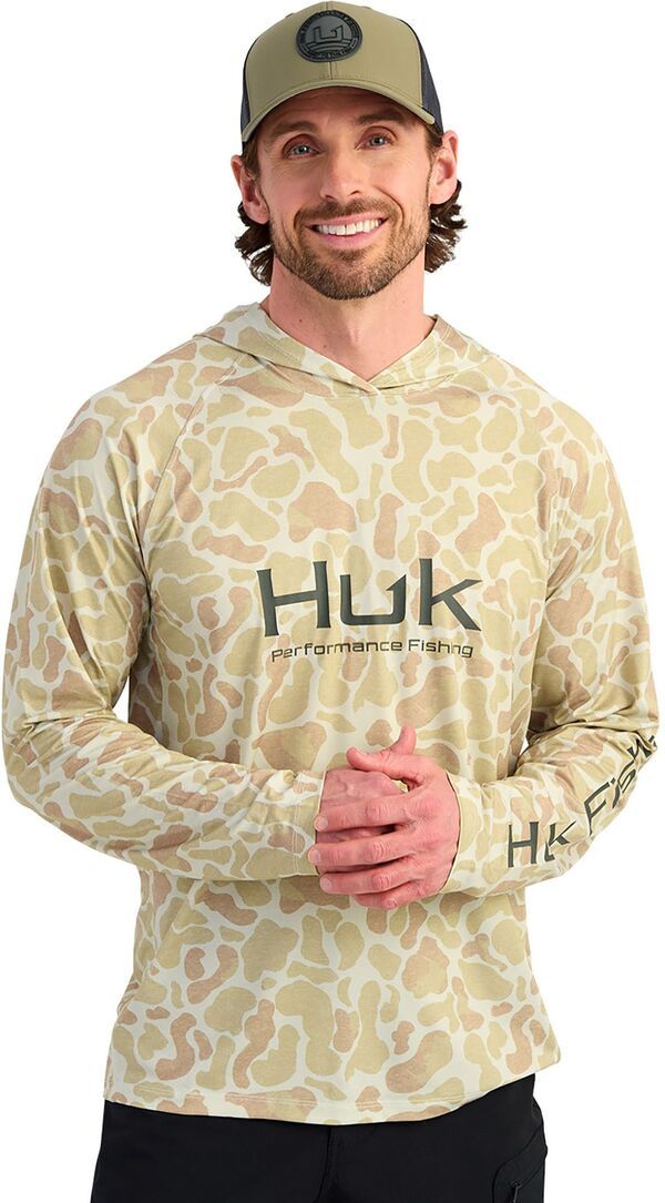 フック メンズ アウター パーカー・スウェット プリント HUK Mens Pursuit Lite KC Printed Hoodie Sand サンド