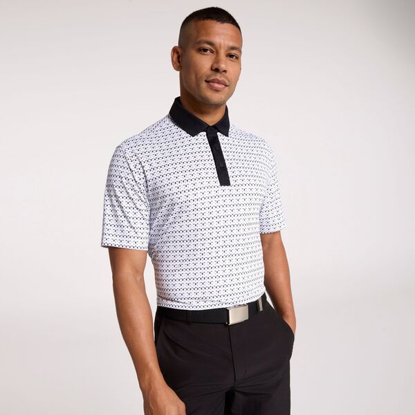 ウォルターヘーゲン メンズ トップス ポロシャツ プリント Walter Hagen Mens Performance 11 Novelty Print Golf Polo Wine Geo Whit