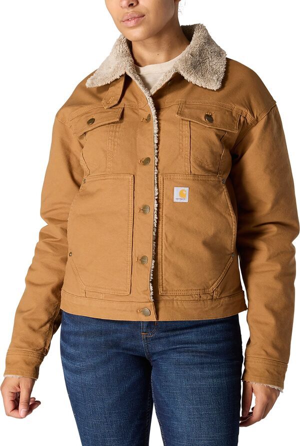 カーハート レディース アウター ジャケット・ブルゾン Carhartt Womens Canvasherpa Jacket Carhartt Brown ブラウン