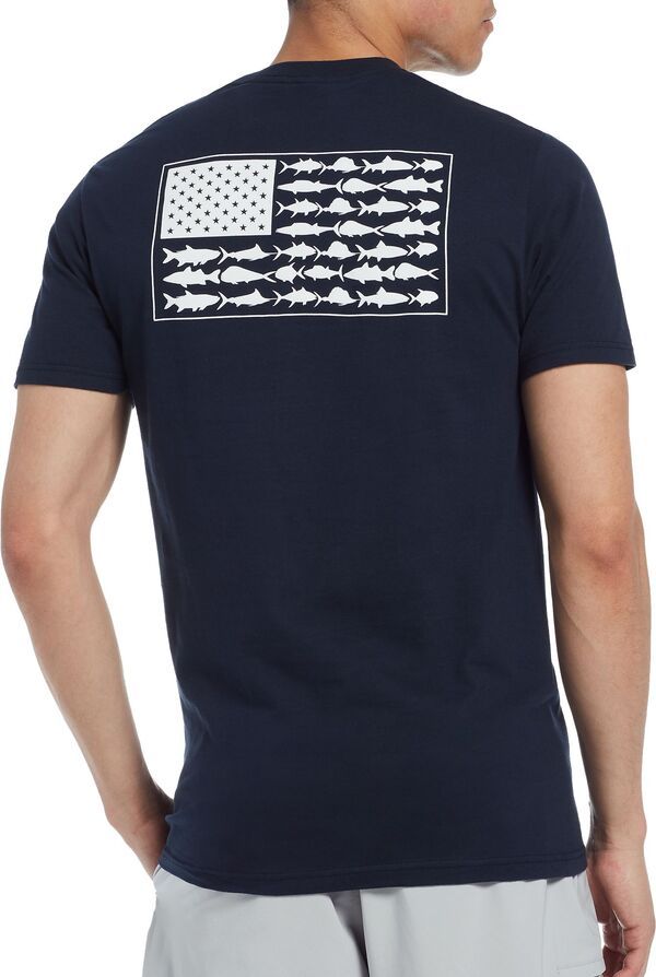 コロンビア メンズ トップス シャツ Columbia Mens PFG Americana Saltwater Fish Flag TShirt Columbia Navy ネイビー