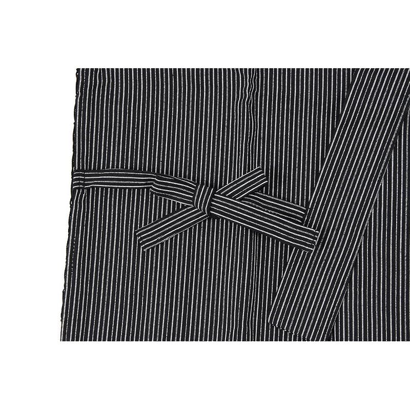 【新品】 [江戸てん] しじら織り甚平 糸・縫製・染色全て日本製 メンズ 子持縞黒5006BK M 1
