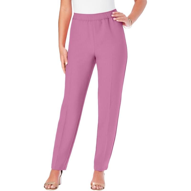 ロアマンズ レディース ボトムス カジュアルパンツ プラスサイズ Roamans Womens Plusize Classic Bend Over Pant Mauve Orchid