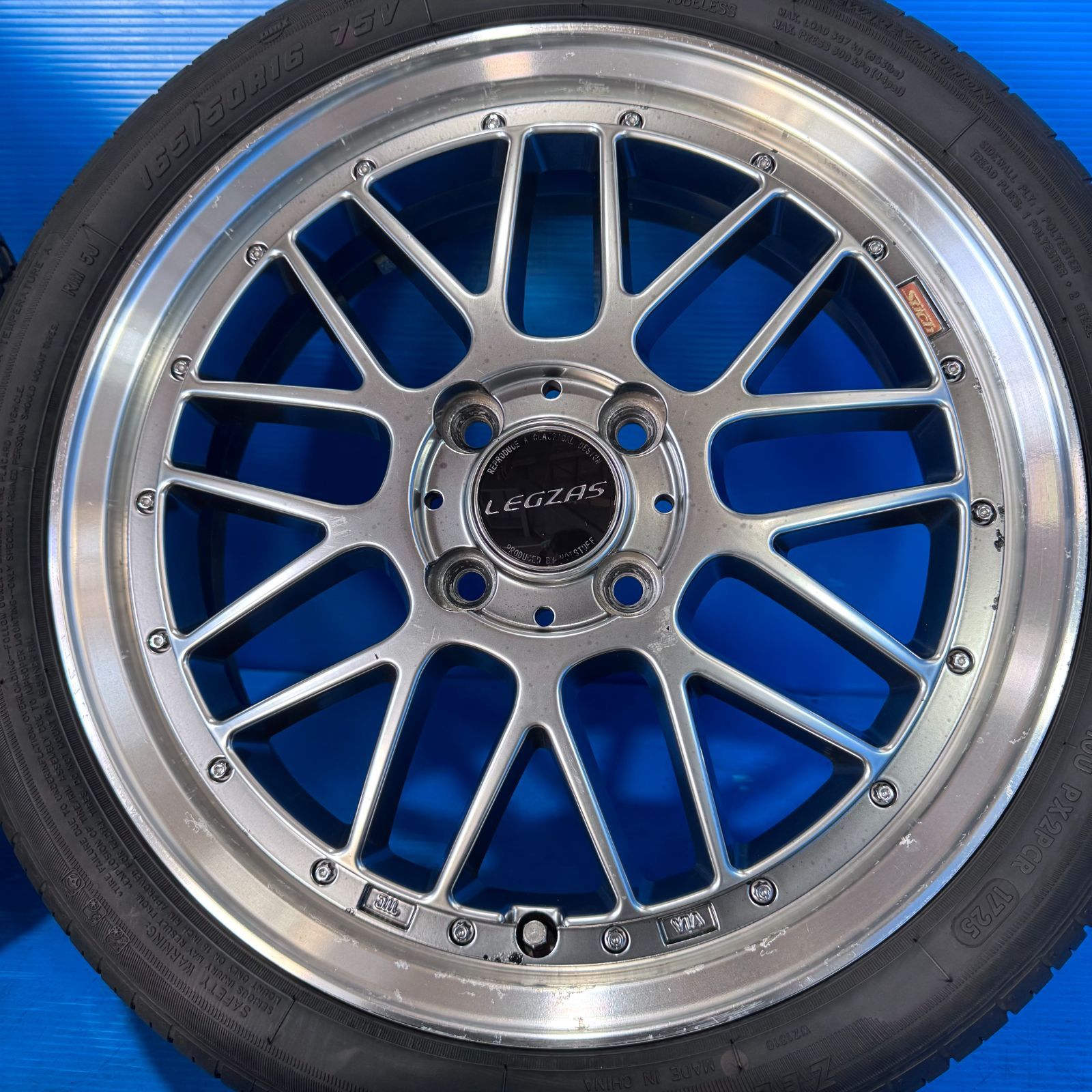 格安 訳あり レグザス M900 16インチ 4本 5J+45 4H 100 165/50R16 軽