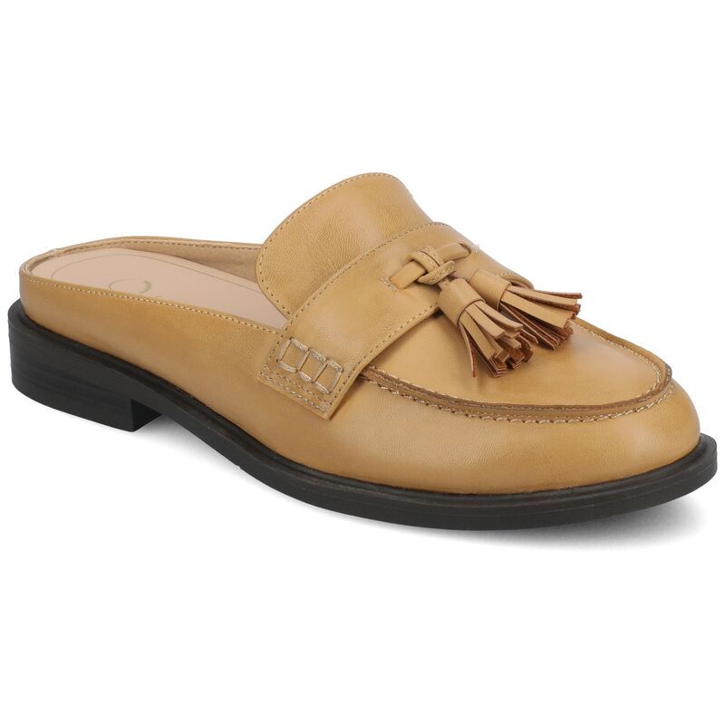 ジャーニー レディース シューズ サンダル ローファー ヒール Journee Azura Womens Comfort Mule Loafers Round Toe Tassel Block Hee