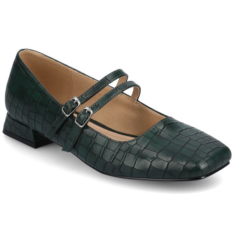 ジャーニー レディース シューズ サンダル Journee Gredah Double Buckle Womens Mary Jane Dress Flats Croco Green グリーン