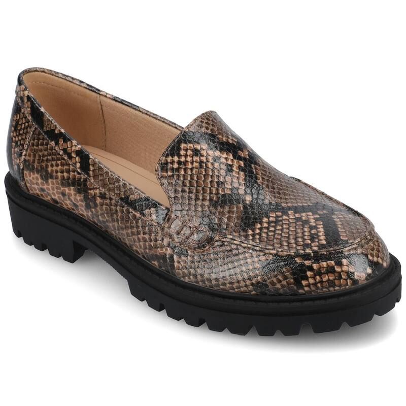 ジャーニー レディース シューズ スリッポン・ローファー Journeerika Tru Comfort Foam Womens Loafersnake Brown ブラウン